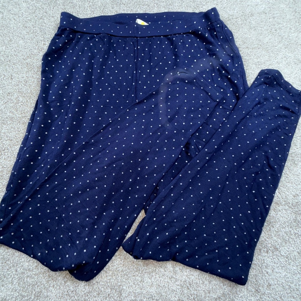Boden Womens Navy Blue Star Print Henley Pajama Set Long Sleeve 2 Piece PJ Set 6 - Picture 7 of 13